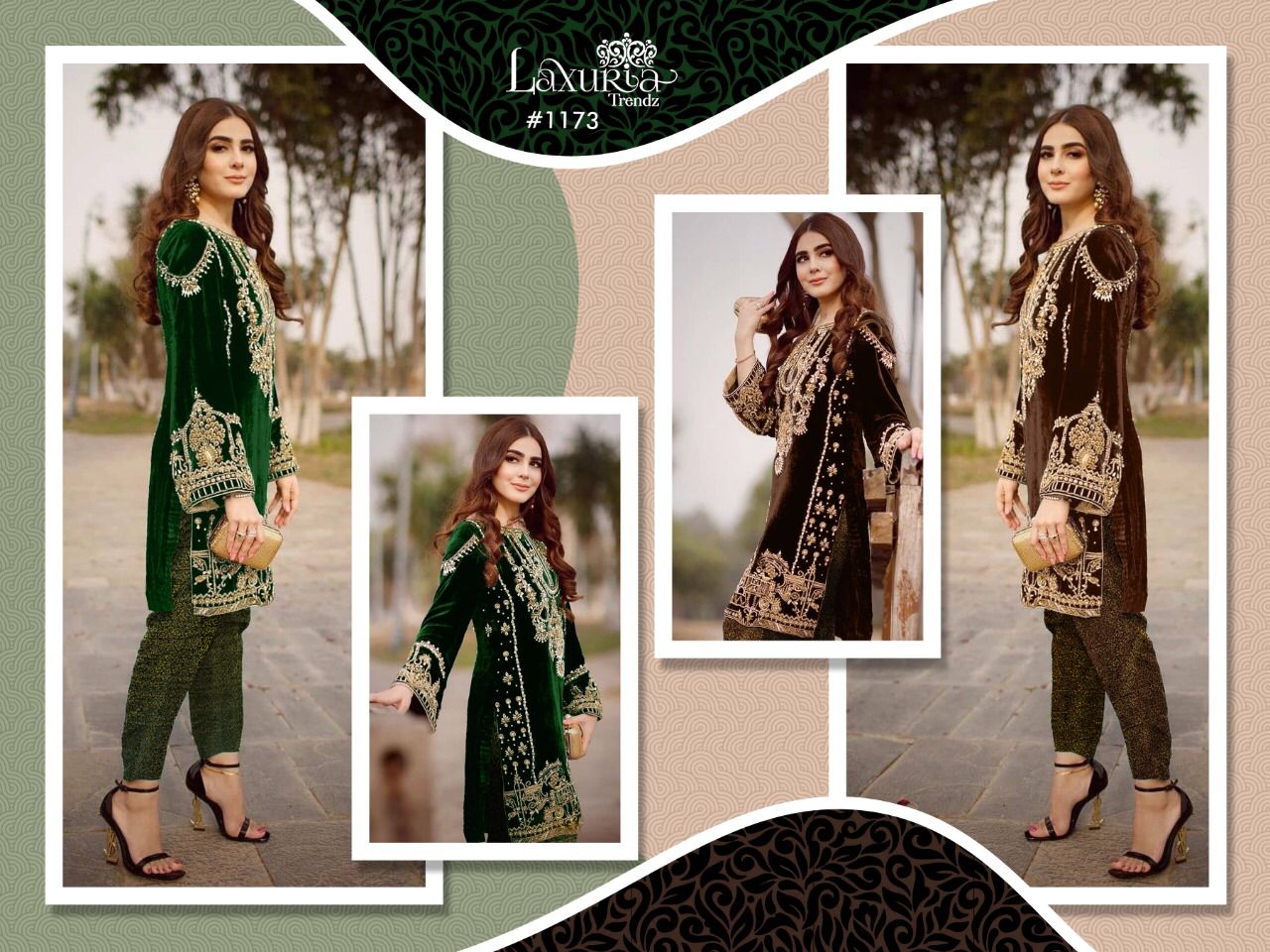 Laxuria Trendz 1173 Velvet Ethnic Wear Latest Top With Bottom Collection